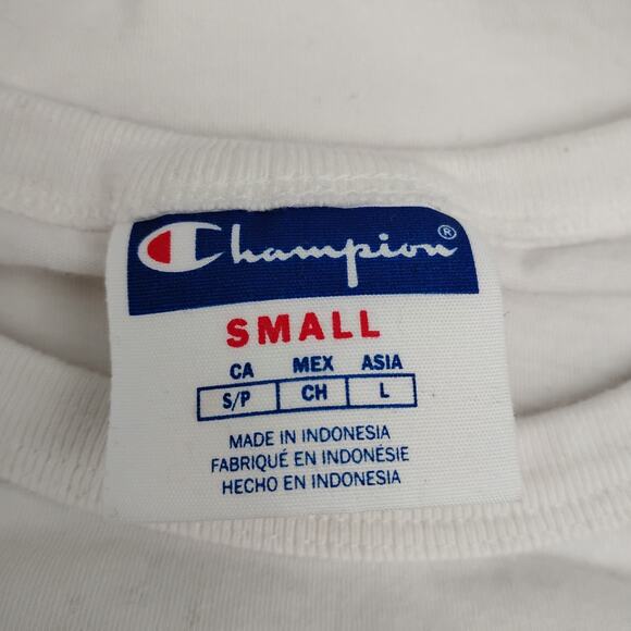 Champion Graphic Tee Size Small White Short Sleeve - Picture 5 of 8